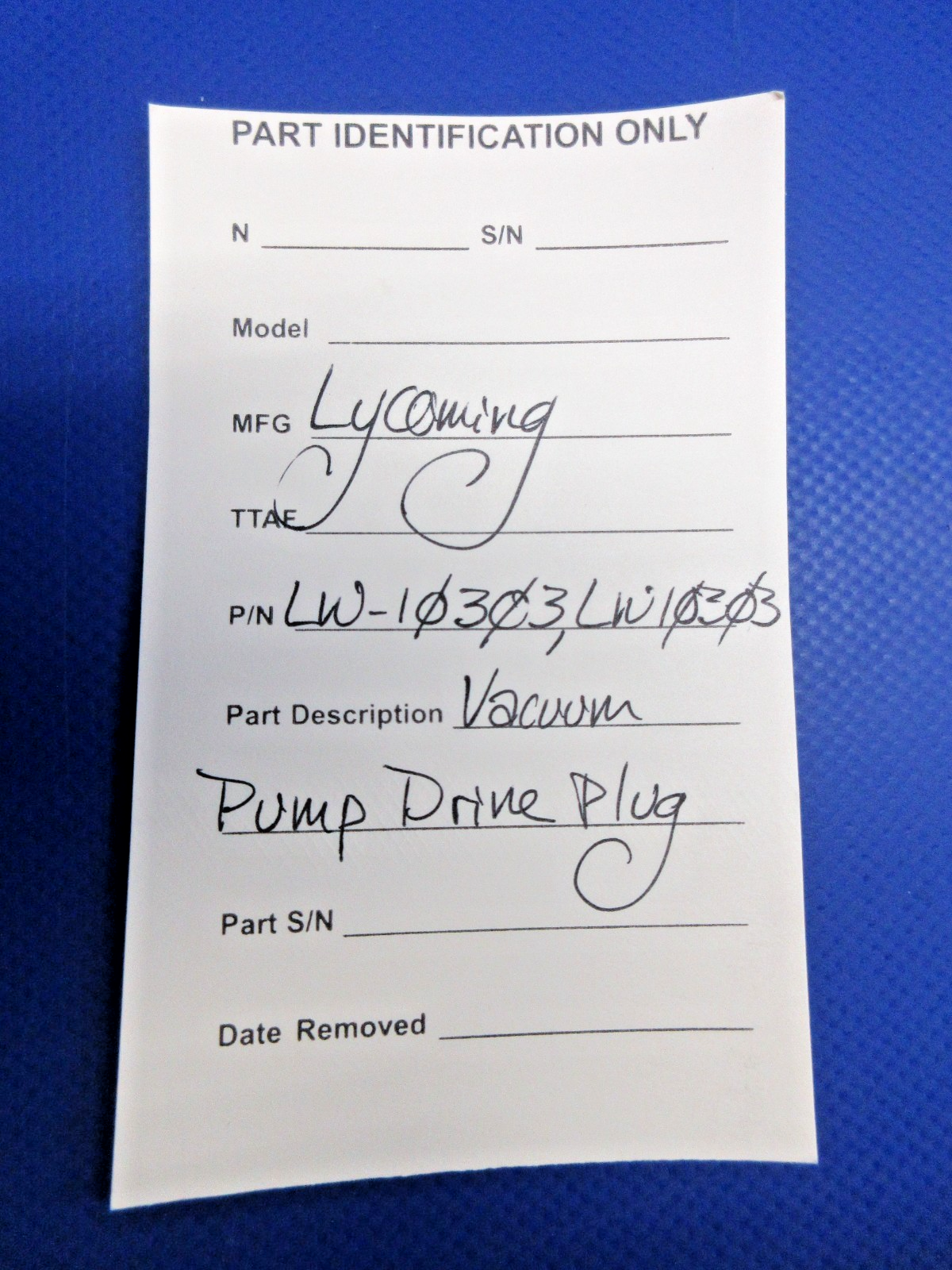=Lycoming IO-540 Vacuum Pump Drive Plug P/N LW-10303 (0226-996)9
