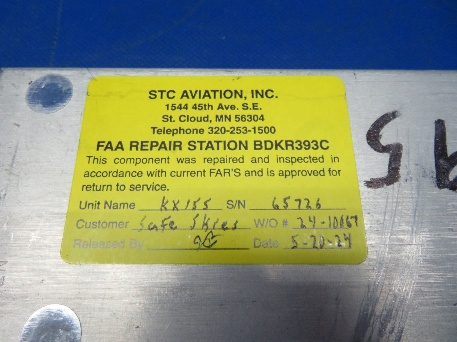 King KX155 Nav / Com w/ Rack 14v P/N 069-1024-38 TESTED w/ 8130 (0624-162)10