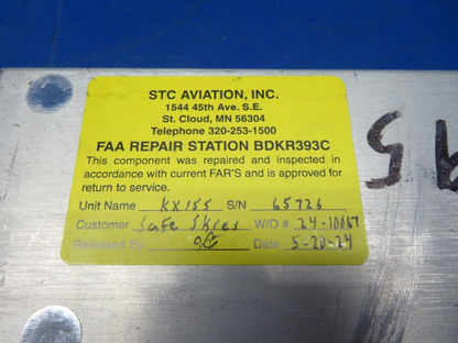 King KX155 Nav / Com w/ Rack 14v P/N 069-1024-38 TESTED w/ 8130 (0624-162)10