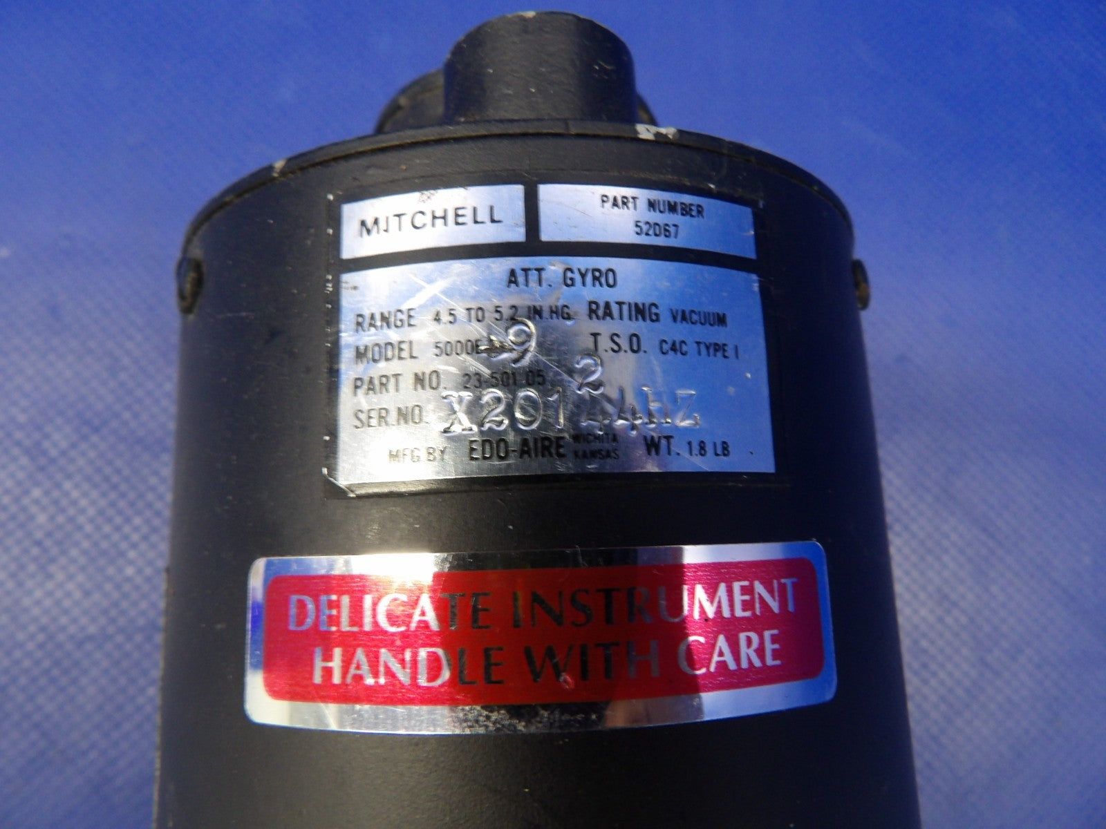 Edo-Aire 5000E-9 Mitchell Attitude Indicator P/N 52D67 WARRANTY (0726-2069)1