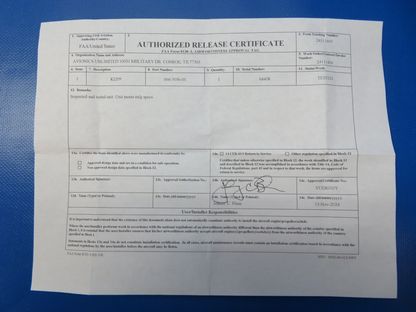 Bendix King KI 209 VOR/LOC Glideslope 11-33v 066-3056-01 TESTED 8130 (1224-100)