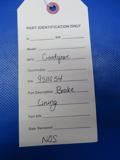 Goodyear Brake Lining P/N 9511054 NOS (0524-106)
