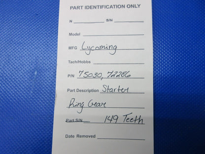 =Lycoming Starter Ring Gear P/N 75030 (1124-1279)