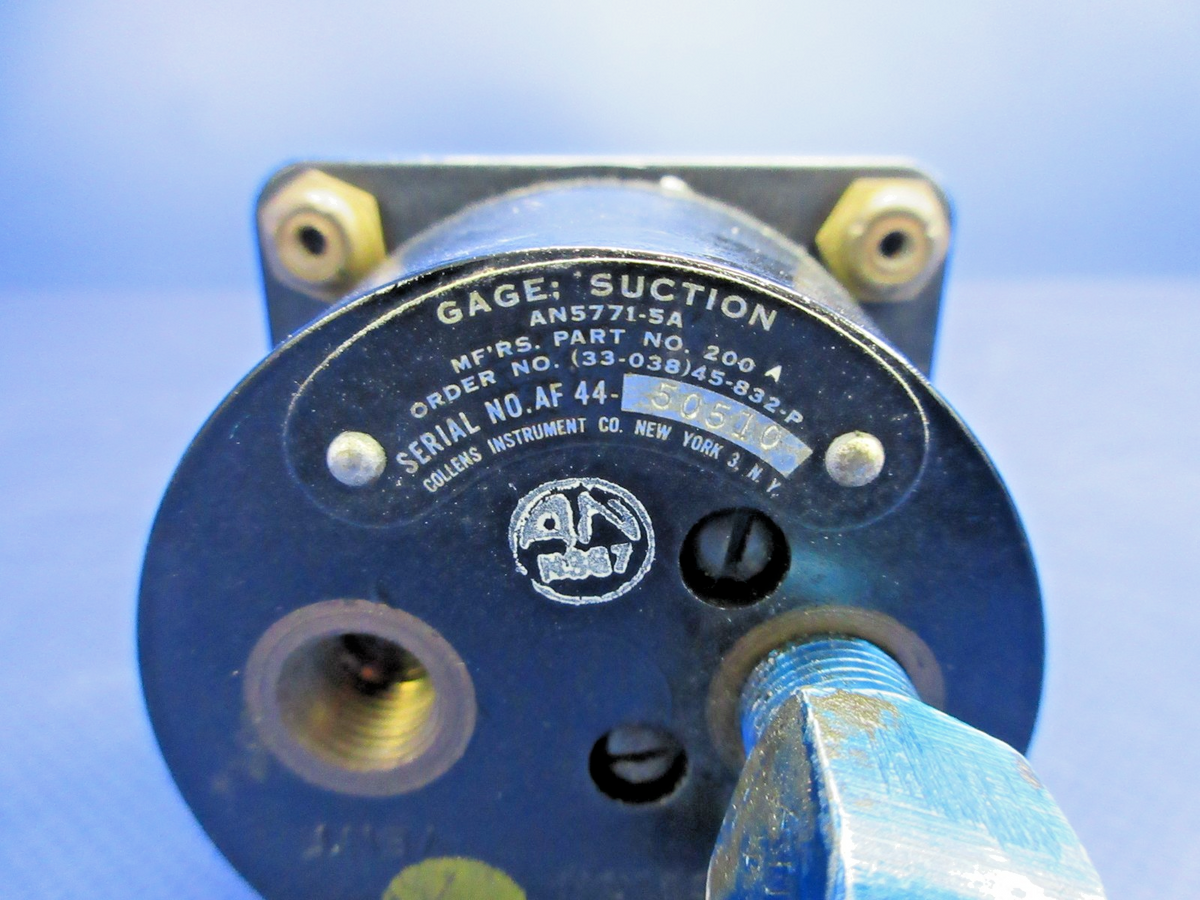 Original Beech 35 Bonanza Air Speed, Manifold Press & Suction Gauge  (0926-2162)13