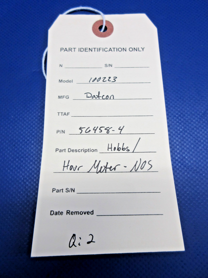 Datcon 100223 Hobbs / Hour  Meter P/N 56458-4 NOS (0926-733)13