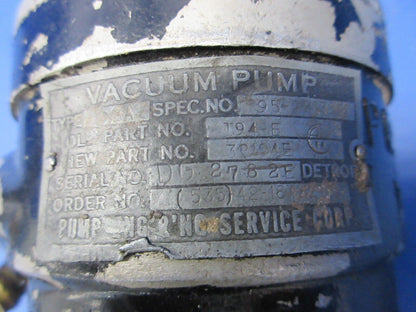 Pump Engineering Service Vacuum Pump P/N 95-23135 CORE (0824-2108)