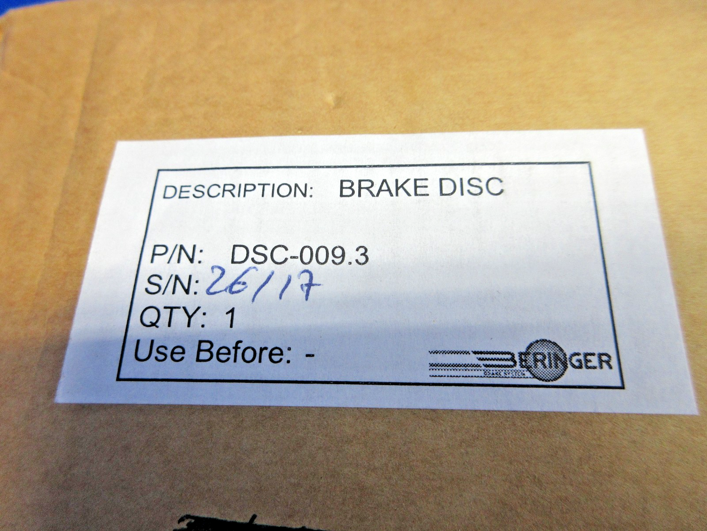Beringer Steel Brake Disc P/N DSC-009.3 NOS (0426-798)2