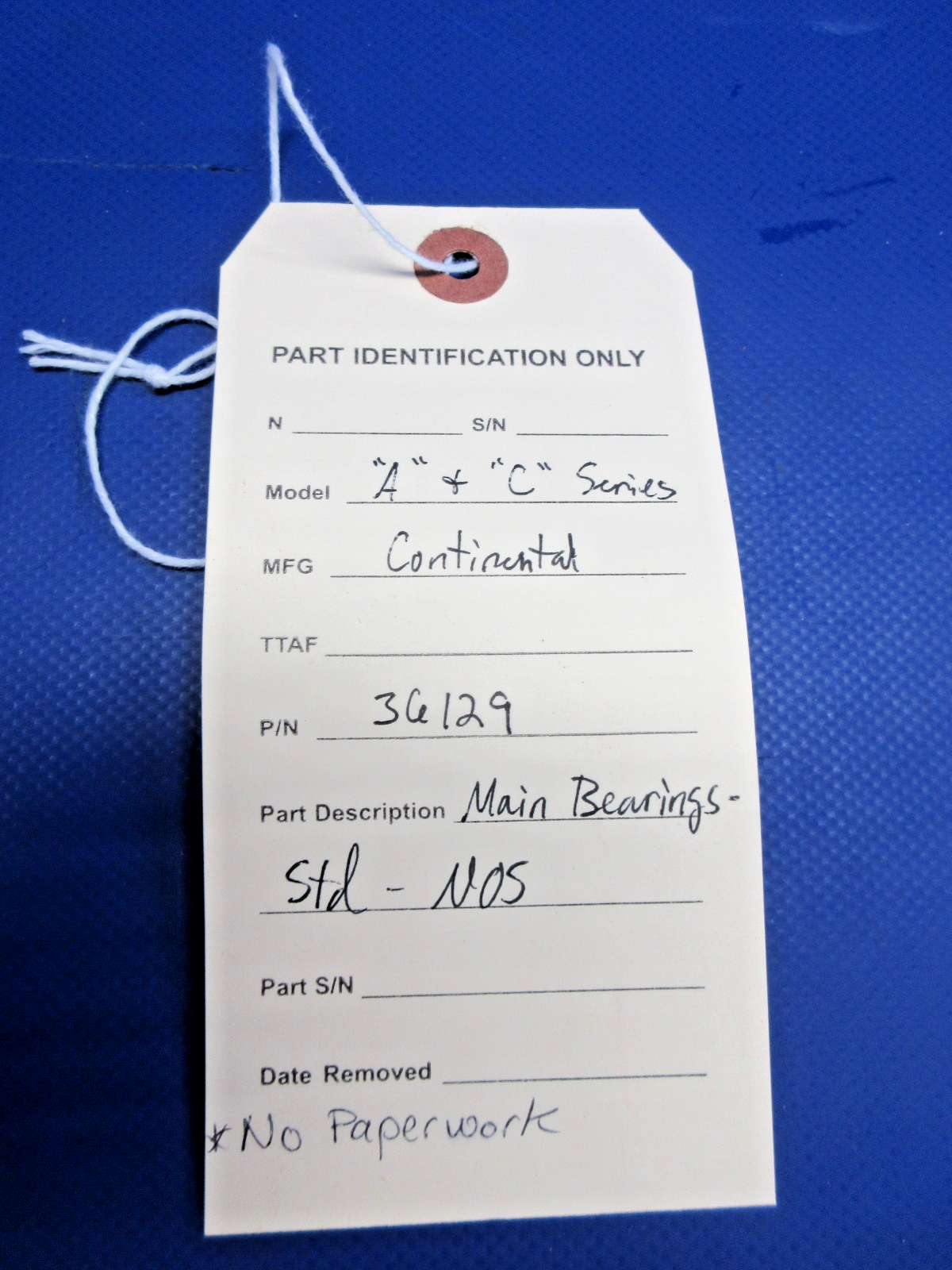 Continental "A" & "C" Main Bearings Std Size P/N 36129 NOS (0526-957)15