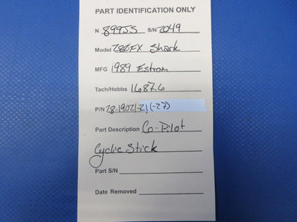Enstrom 280FX Helicopter Co-Pilot Cyclic Stick P/N 28-19021-21 (1124-2019)