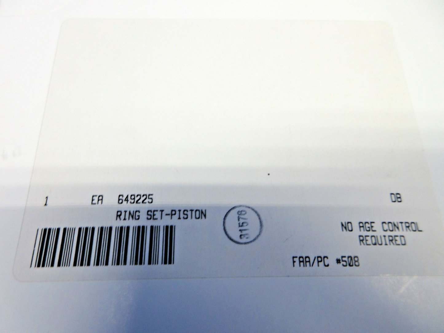 Continental Piston Ring Set P/N 649225 NOS (0426-752)1