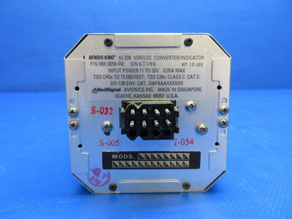 Bendix/King KI208 VOR/LOC Converter/Ind. 066-3056-02 11-33V WARRANTY (0424-1738)
