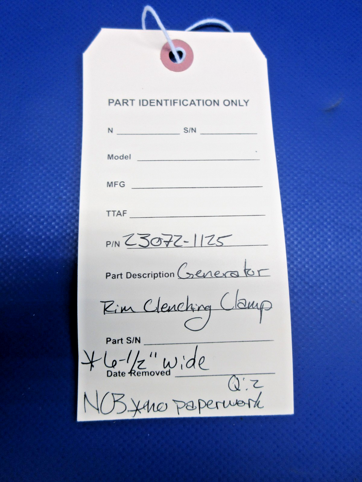 Generator Rim Clenching Clamp P/N 23072-1125 NOS (0426-753)10