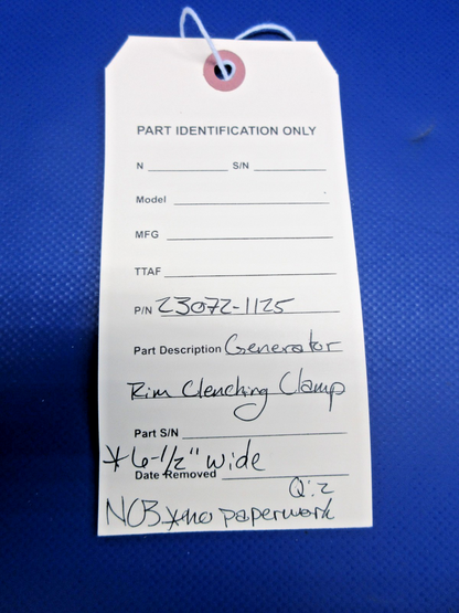 Generator Rim Clenching Clamp P/N 23072-1125 NOS (0426-753)10