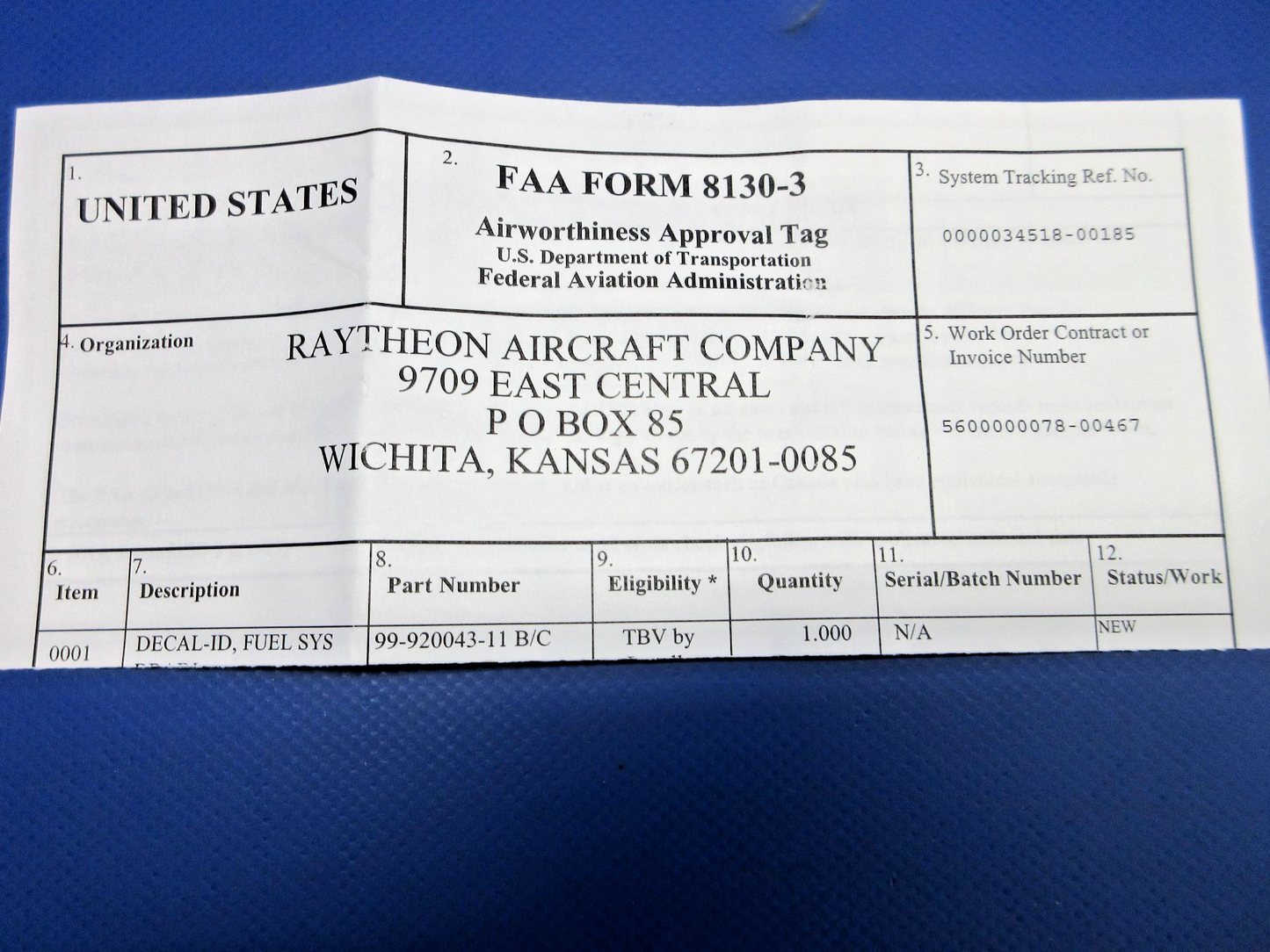 Beech " Filter Drain " Decal w/8130 P/N 99-920043-11 LOT OF 2 NOS (0426-800)2