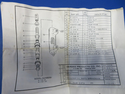 Grumman AA5 Master Cylinder Modification A-110-10 to A-110-4 (0324-616)