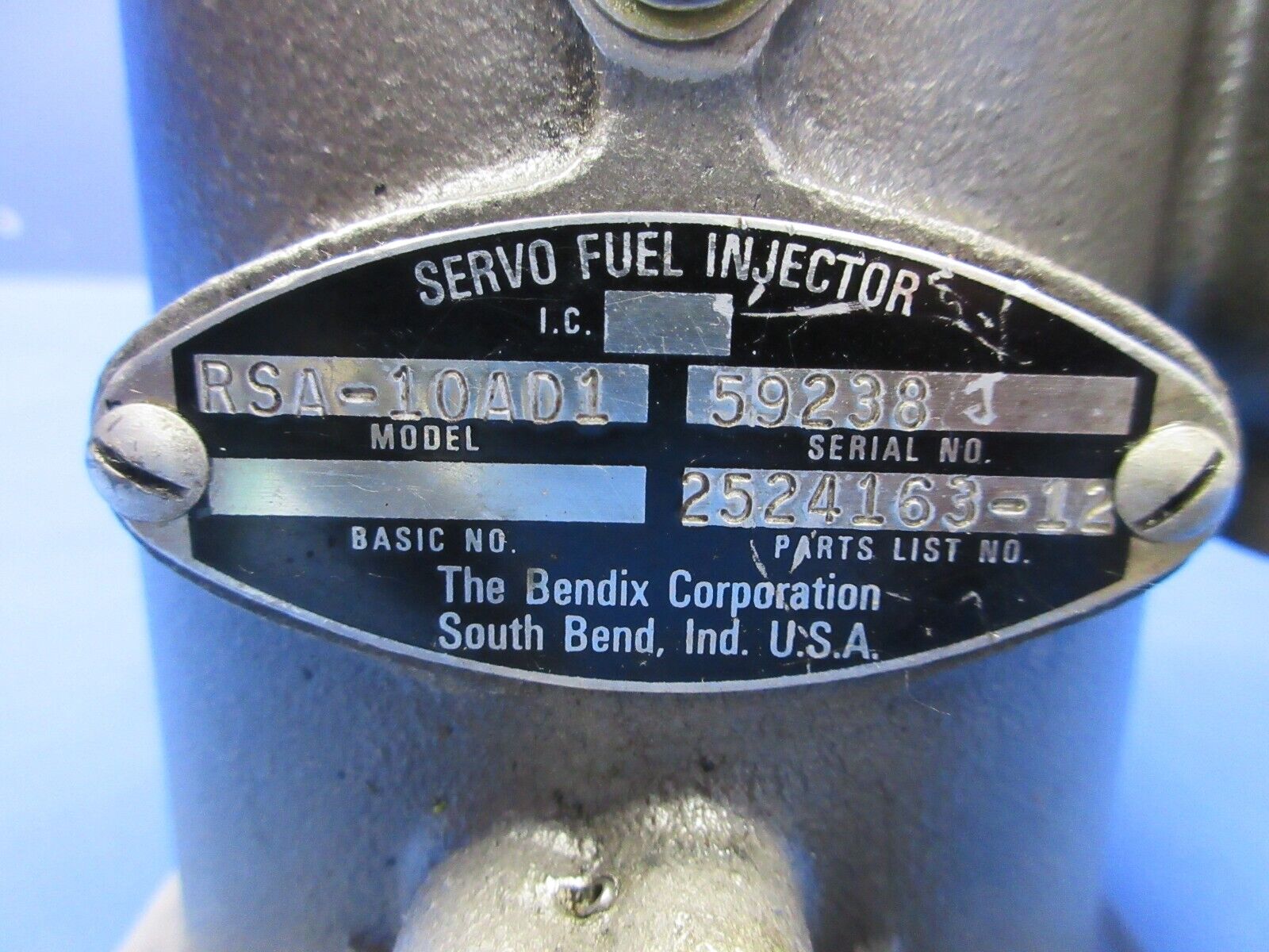 Lycoming IO-540-C1B5 Bendix Fuel Injector Servo P/N RSA-10AD1