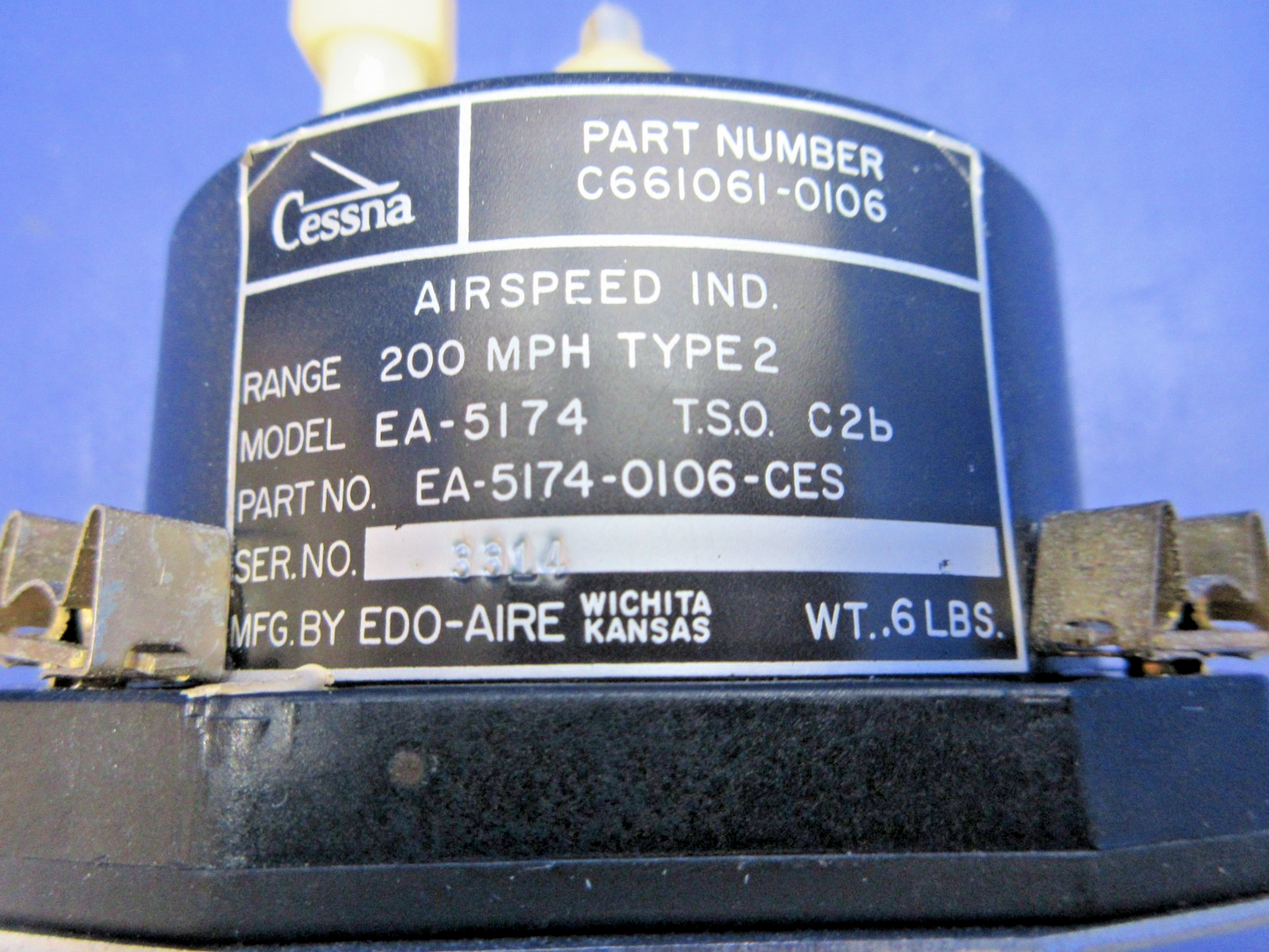 Edo-Aire EA-5174 Airspeed Indicator P/N EA-5174-0106-CES WARRANTY (0726-709)4