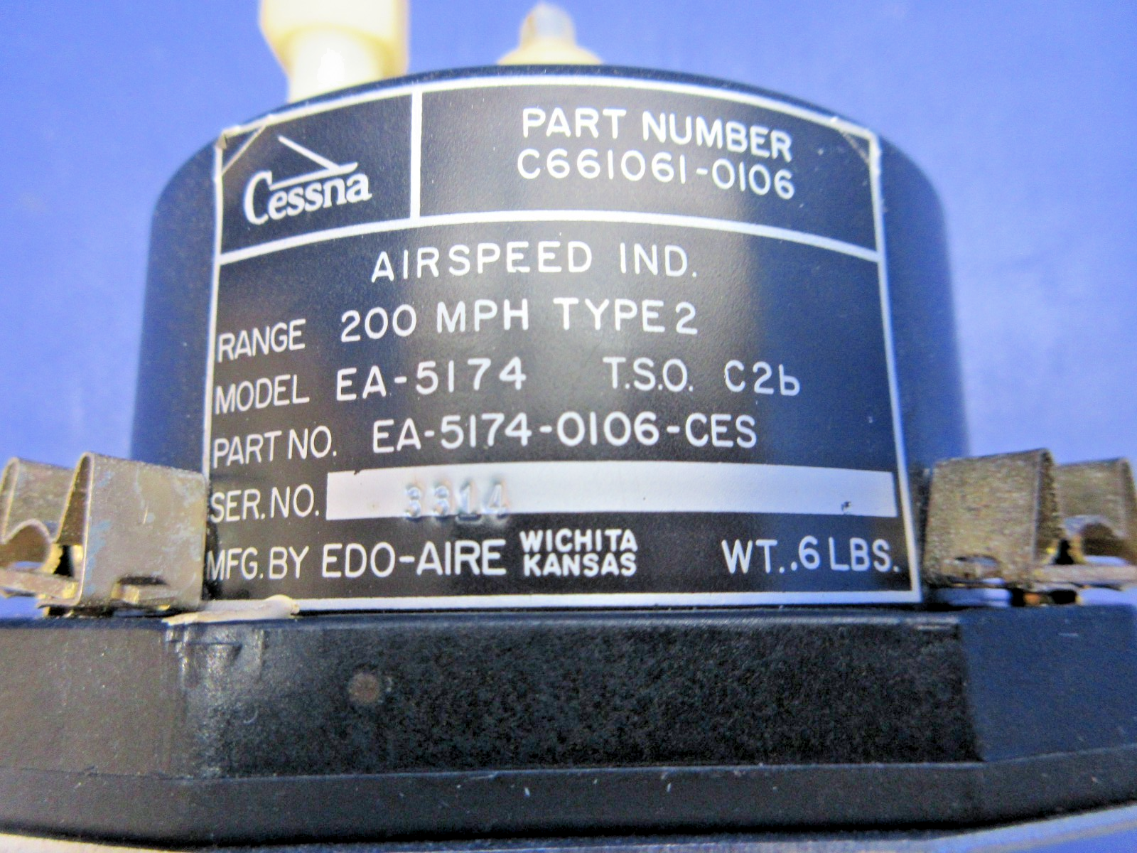 Edo-Aire EA-5174 Airspeed Indicator P/N EA-5174-0106-CES WARRANTY (0726-709)4