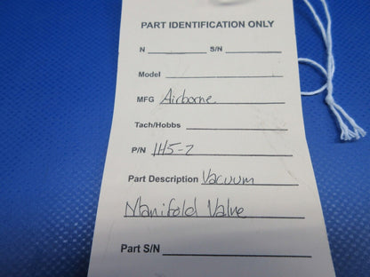 Airborne Vacuum Manifold Valve P/N 1H5-2 TESTED (0324-1054)