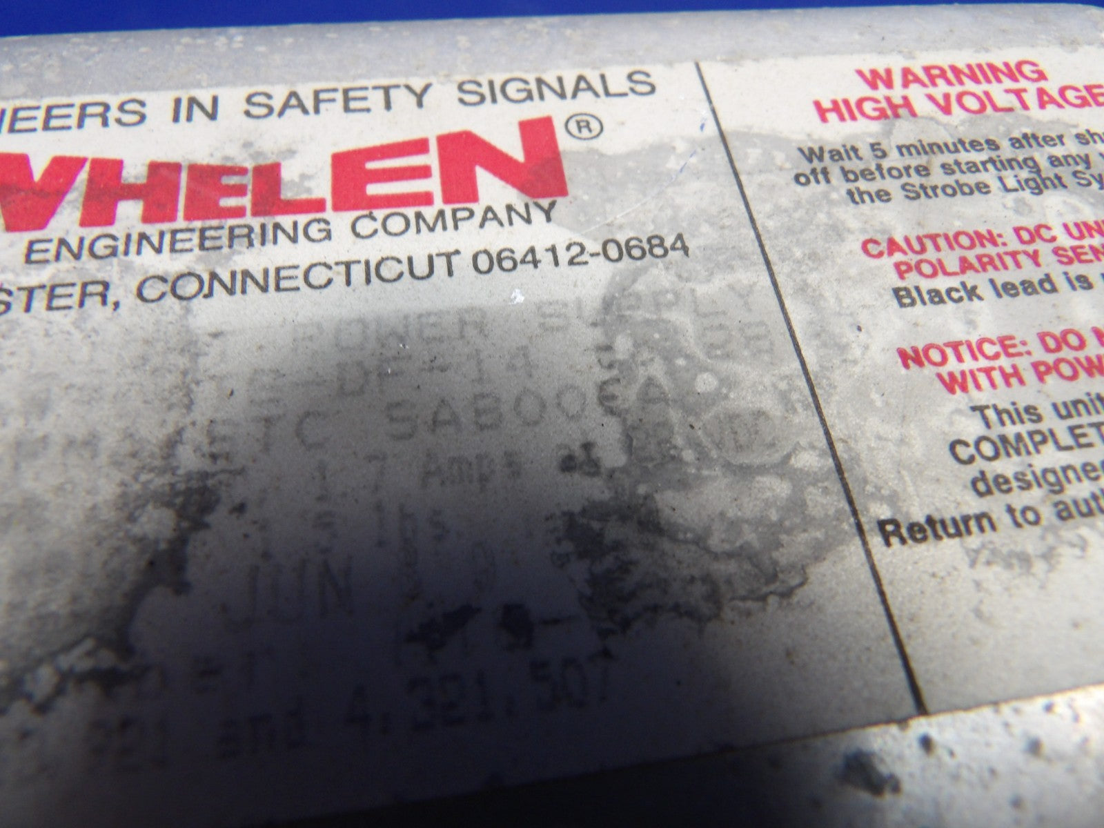 Whelen A490ATS Strobe Light Power Supply 14/28V P/N SA800EA TESTED (0626-1306)2