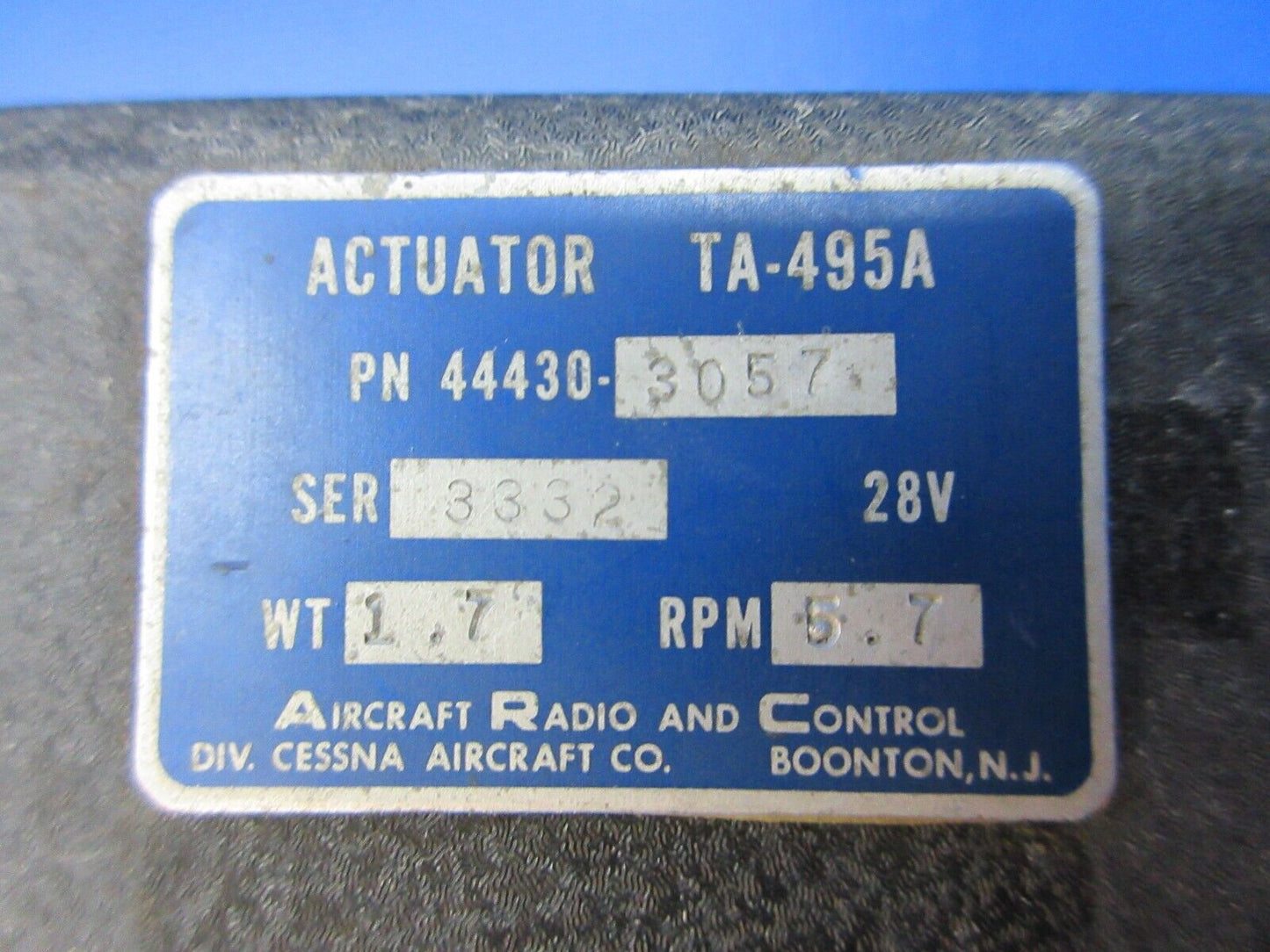 Aircraft Radio & Control TA-495A Actuator P/N 44430-3057 WARRANTY (1224-1259)