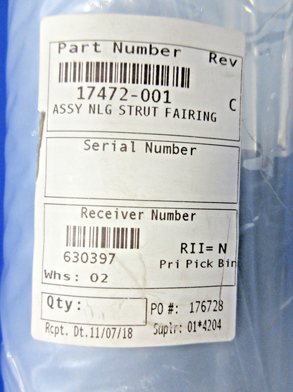 Cirrus SR20 / SR22 Nose Gear Strut Fairing P/N 17472-001 NOS (0326-954)3