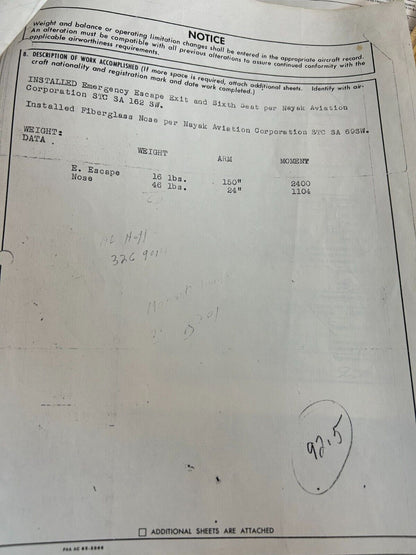 Piper PA-23 Nayak Aviation Extended Nose and Baggage Compartment (0424-98)