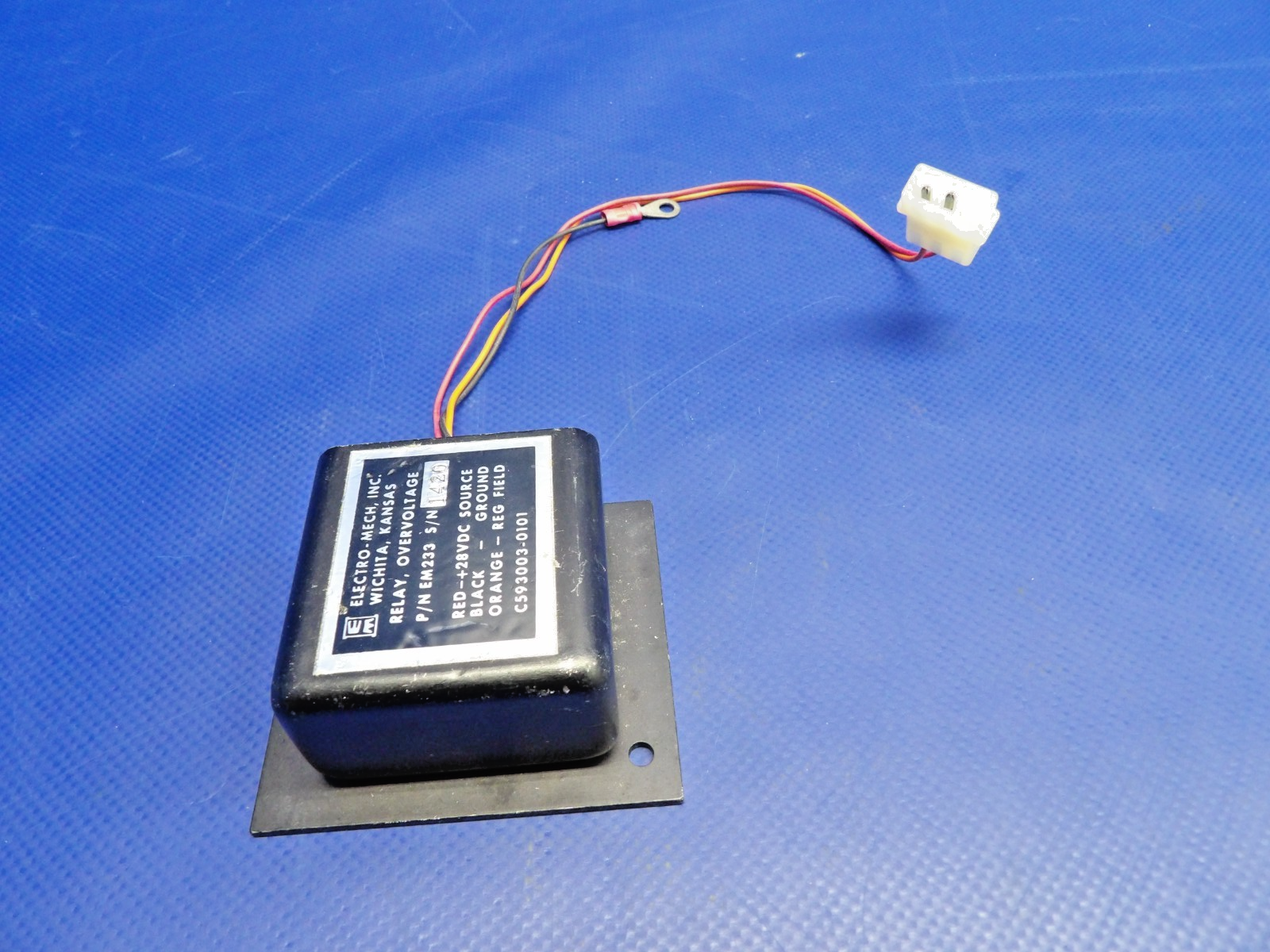 Electro-Mech Overvoltage Relay 28V P/N C593003-0101 NOS (0426-1243)9