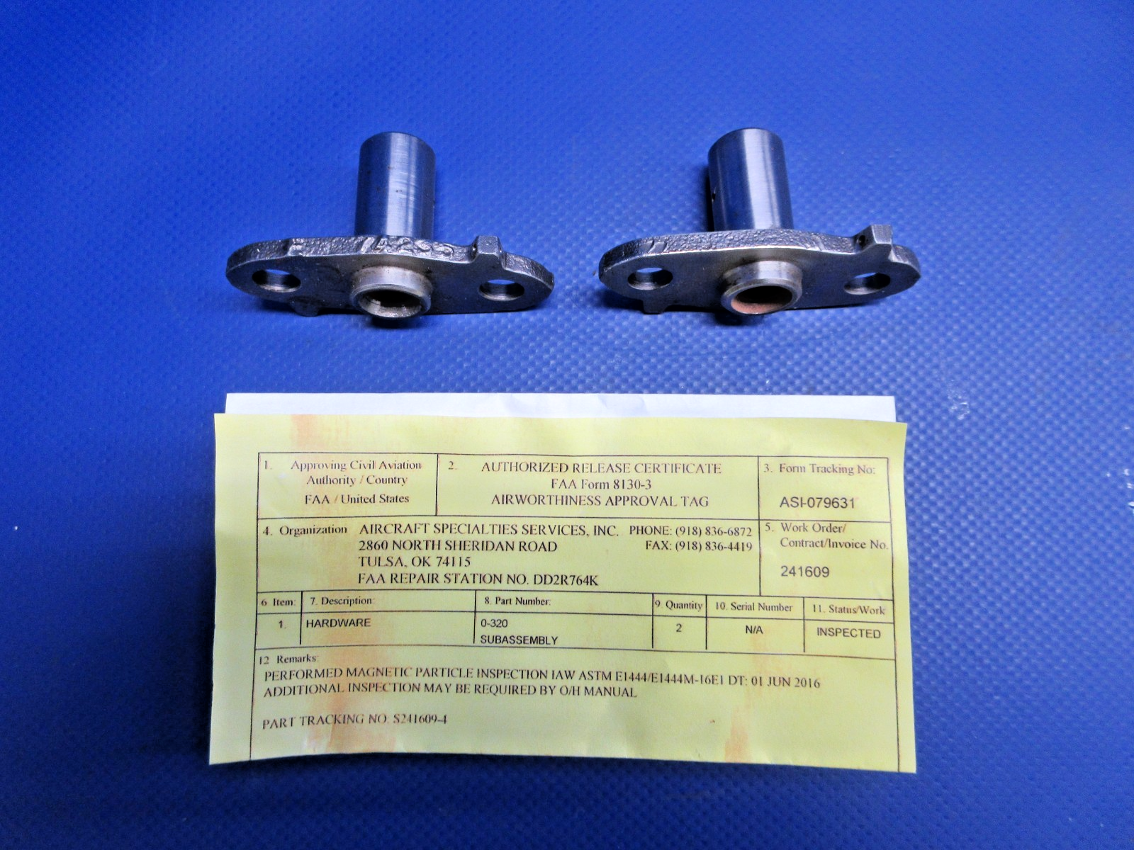 Lycoming O-320 Crankshaft Idler Gear Shaft w/8130 LW-13796 LOT OF 2 (0226-974)1