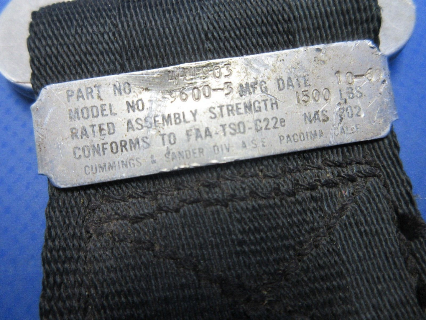 Grumman AA-1B American Seat Belt P/N 5000B3 (0424-1391)