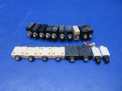 Cessna Wood Electric Circuit Breakers P/N 1600-041-01008 LOT OF 18 (0924-1367)