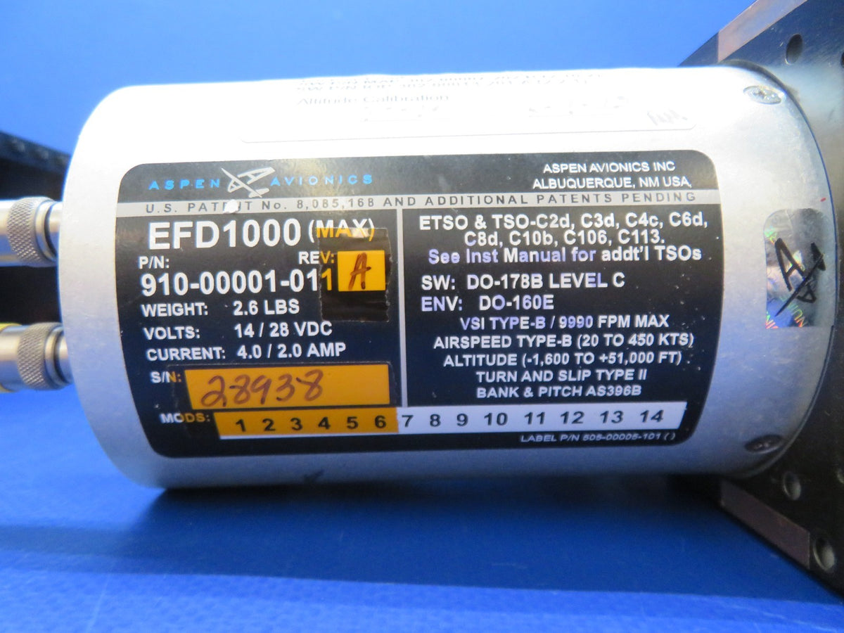 Aspen Avionics EFD1000 Max System 14/28v P/N 910-00001-012 (0926-105)2