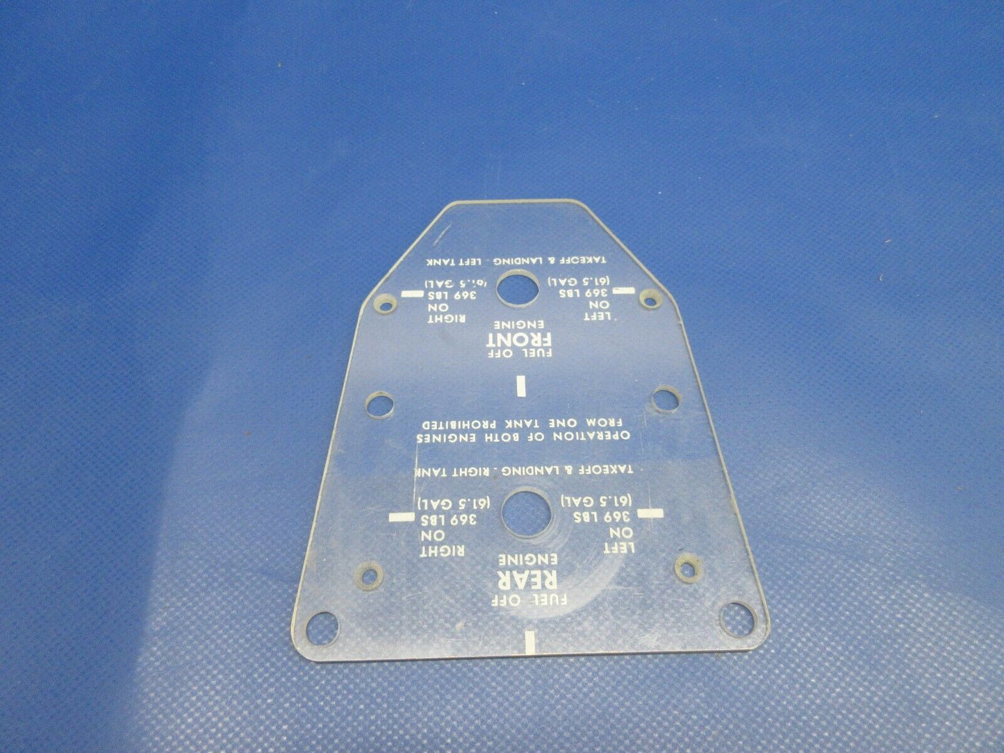 Cessna 337 Fuel Selector Glass Assembly P/N 1516211-9 (0324-1244)