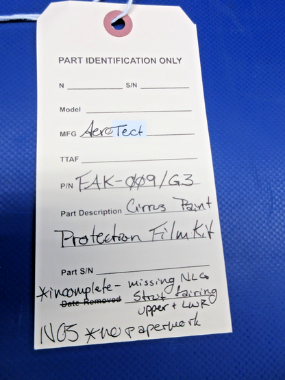 AeroTect Cirrus Paint Protection Film Kit P/N FAK-009/G3 NOS (0326-955)8
