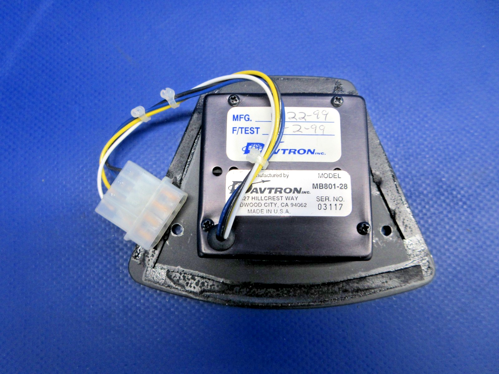 Beech Dual Yoke Davtron MB801-28 Digital Clock P/N MB801-28 TESTED (0626-896)3