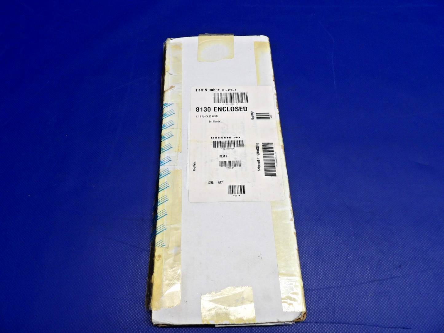 Beech King Air Emergency Exit Placard Kit w/ 8130 P/N 010-4310-3 NOS (0426-1301)3