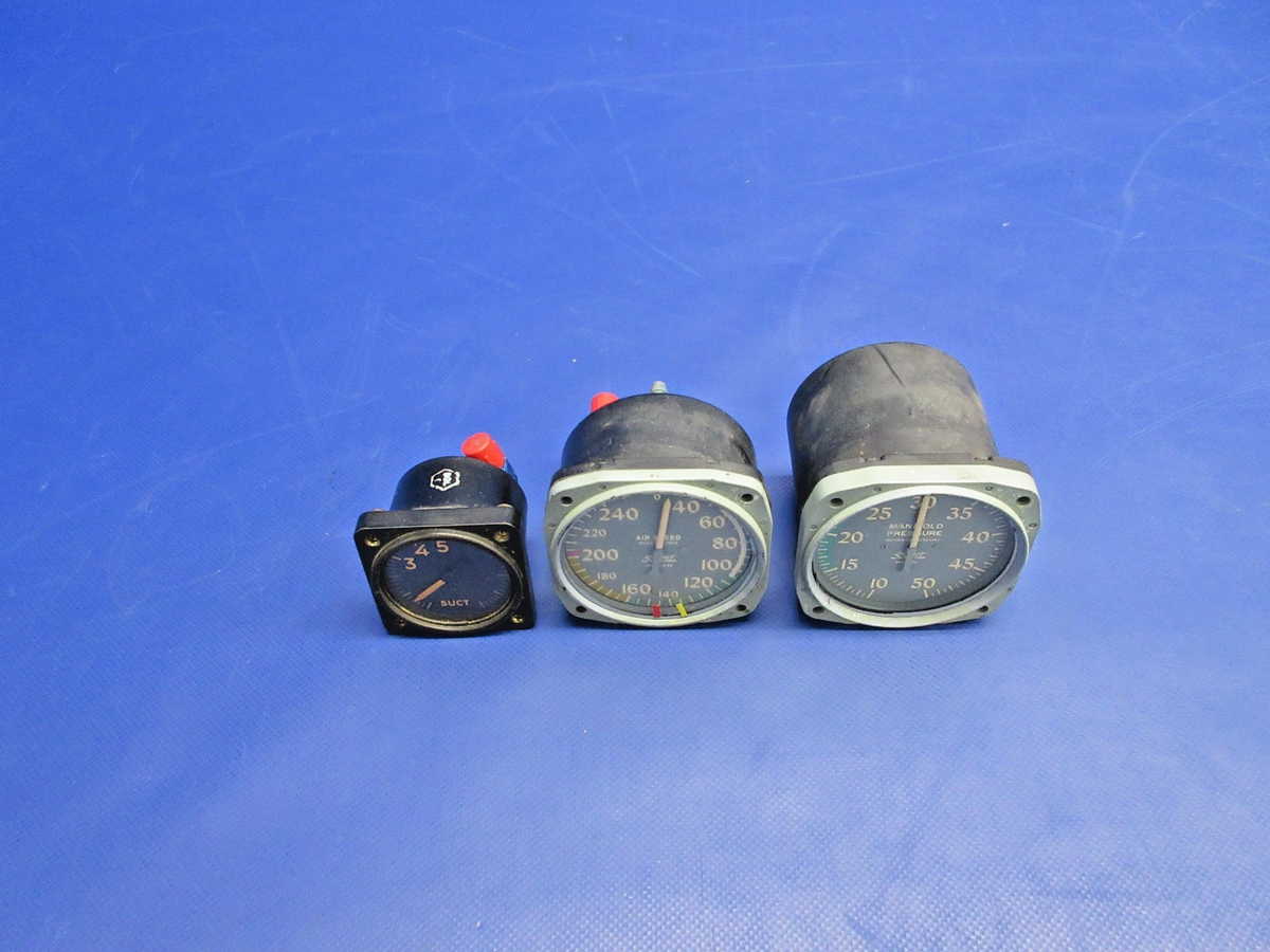 Original Beech 35 Bonanza Air Speed, Manifold Press & Suction Gauge  (0926-2162)1
