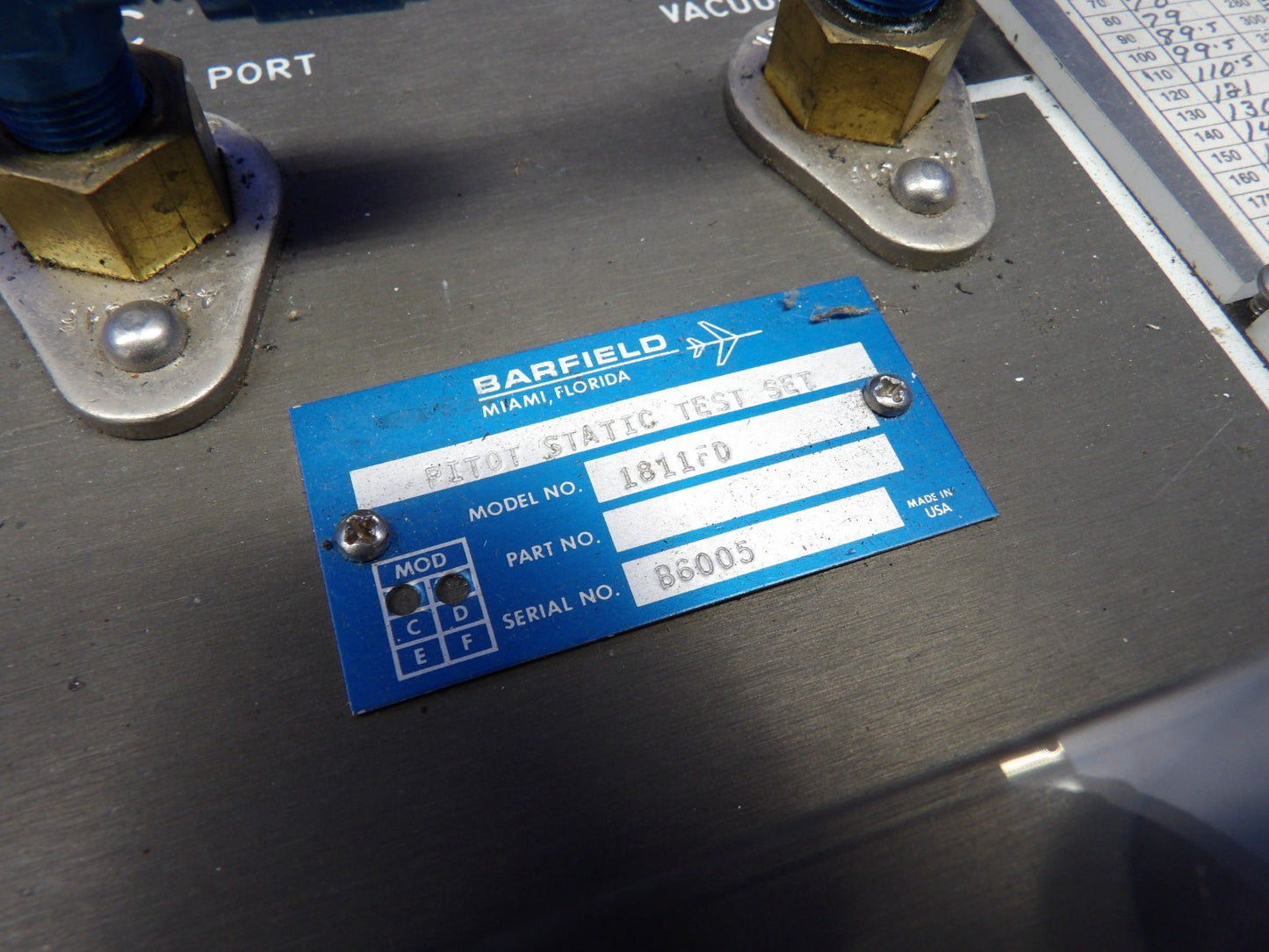 Barfield 1811FD Pitot Static Test Set WARRANTY (0626-1454)9