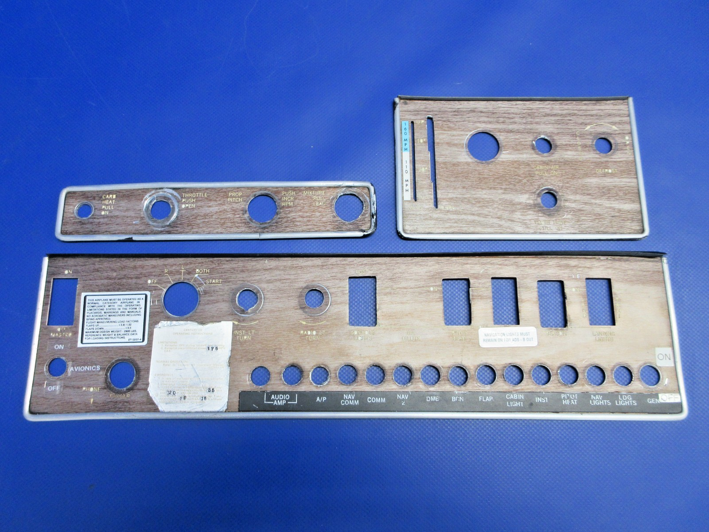 Cessna 182 / 182L Instrument Sub Panel Covers P/N 0713260-1 (0226-1029)1