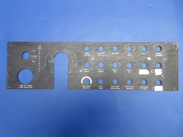 Beech C24R Sierra Instrument ID Panel Assy LH & RH P/N 169-324081-1 (0524-1873)