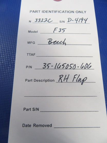 Beech 35 / F35 Bonanza RH Flap P/N 35-165050-606 (0326-29)19
