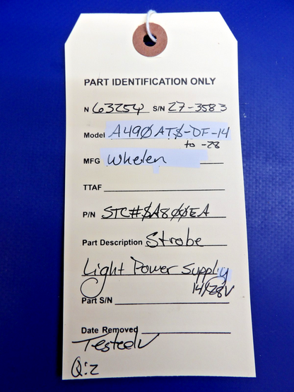 Whelen A490ATS Strobe Light Power Supply 14/28V P/N SA800EA TESTED (0626-1306)9
