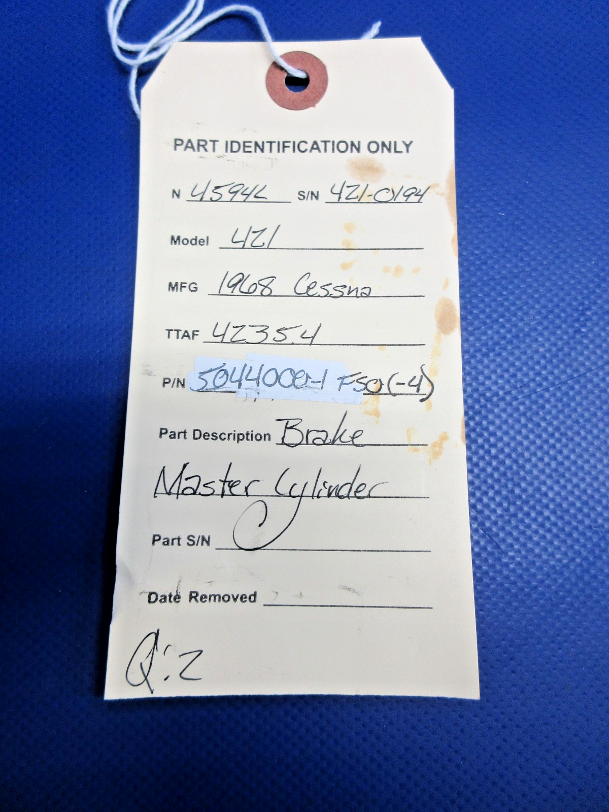 Cessna 421 Brake Master Cylinder P/N 5044000-1 (0726-733)11