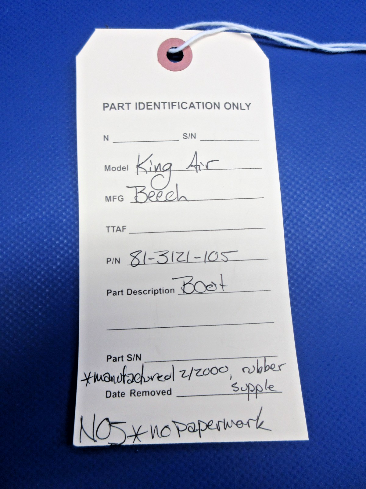 Beech King Air Boot P/N 81-3121-105 NOS (0426-845)8