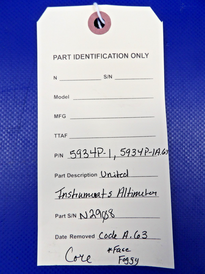 United Instruments Altimeter P/N 5934P-1 CORE (0626-1515)11