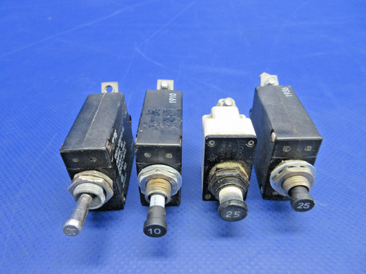 Air Tractor AT-301 Circuit Breakers P/N W23-X1AIG-10 LOT OF 4 (0626-746)0