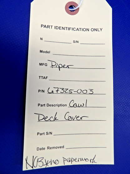 Piper Cowl Deck Cover P/N 67325-003 NOS (0426-1244)11