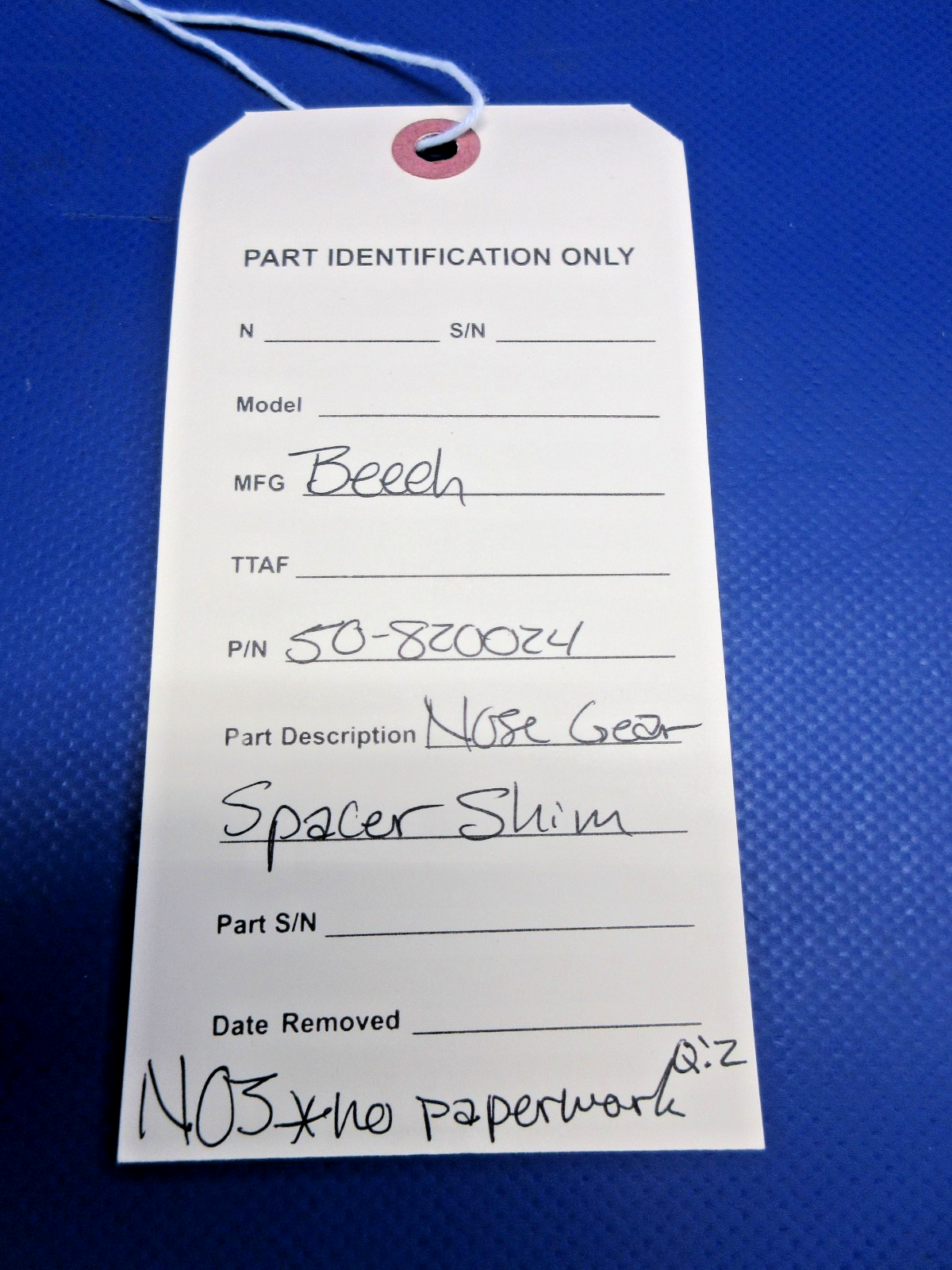 Beech Nose Gear Spacer Shim P/N 50-820024 NOS (0326-977)9