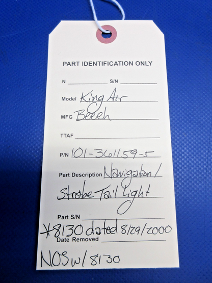 Beech King Air Navigation Strobe Tail Light w/8130 101-361159-5 NOS (0326-972)13