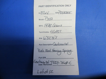 Continental TSIO-360-C Push Rod Housing Spring P/N 632317 LOT OF 12 (0824-817)